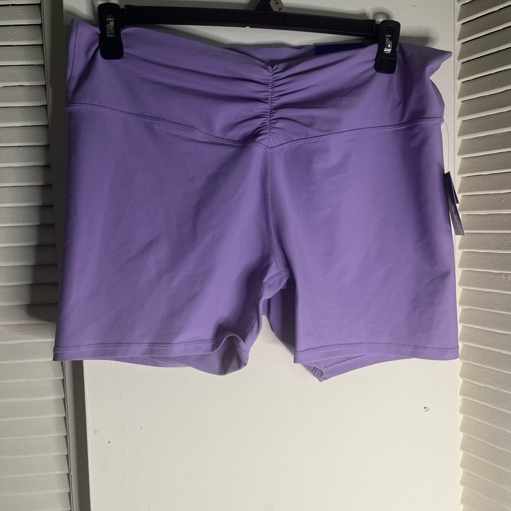 JoyLab Lavender High-Rise Ruched Bike Shorts